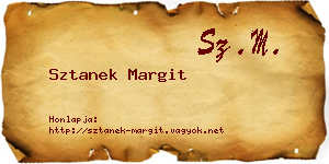 Sztanek Margit névjegykártya