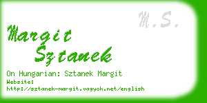 margit sztanek business card